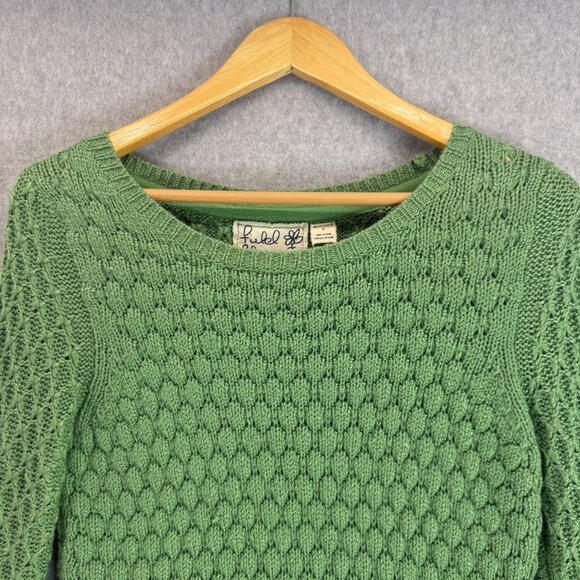 Field Flower Anthro Green Knit Long Sleeve Sweater Size Small Wool‎ Mohair Blend - Picture 3 of 11